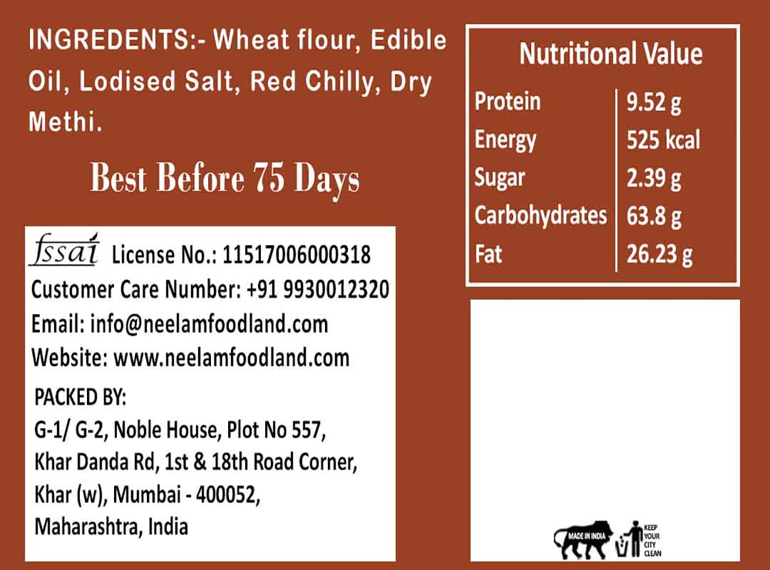 Whole Wheat Methi Masala Khakhra Mini 200 Gm