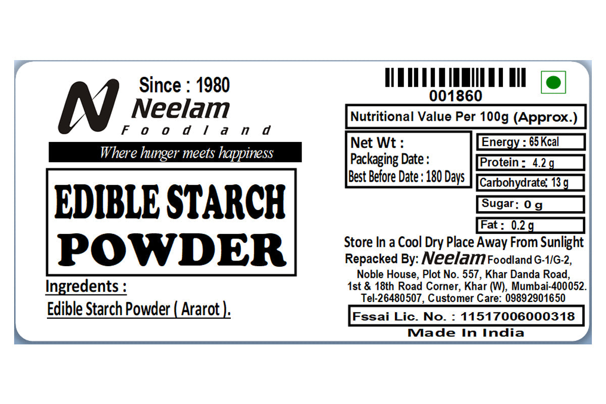 Edible Corn Starch Powder/Arrowroot Powder 250 Gm