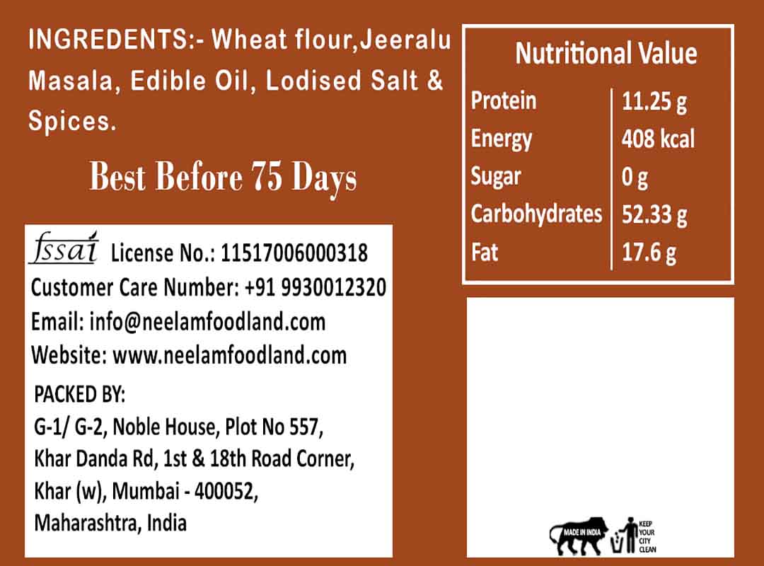 Whole Wheat Jeeralu Khakhra Mini 200 Gm