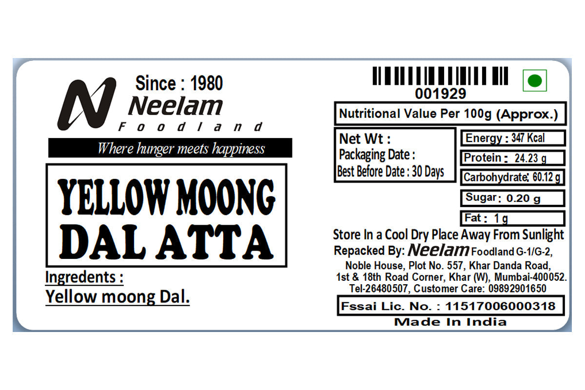 Yellow Gram Dal Flour/Pili Moong Dal Atta 500 Gm