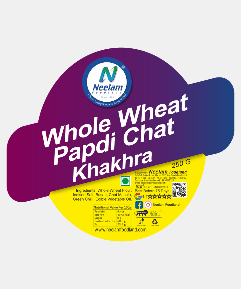Whole Wheat Papdi Chat Khakhra 250 Gm
