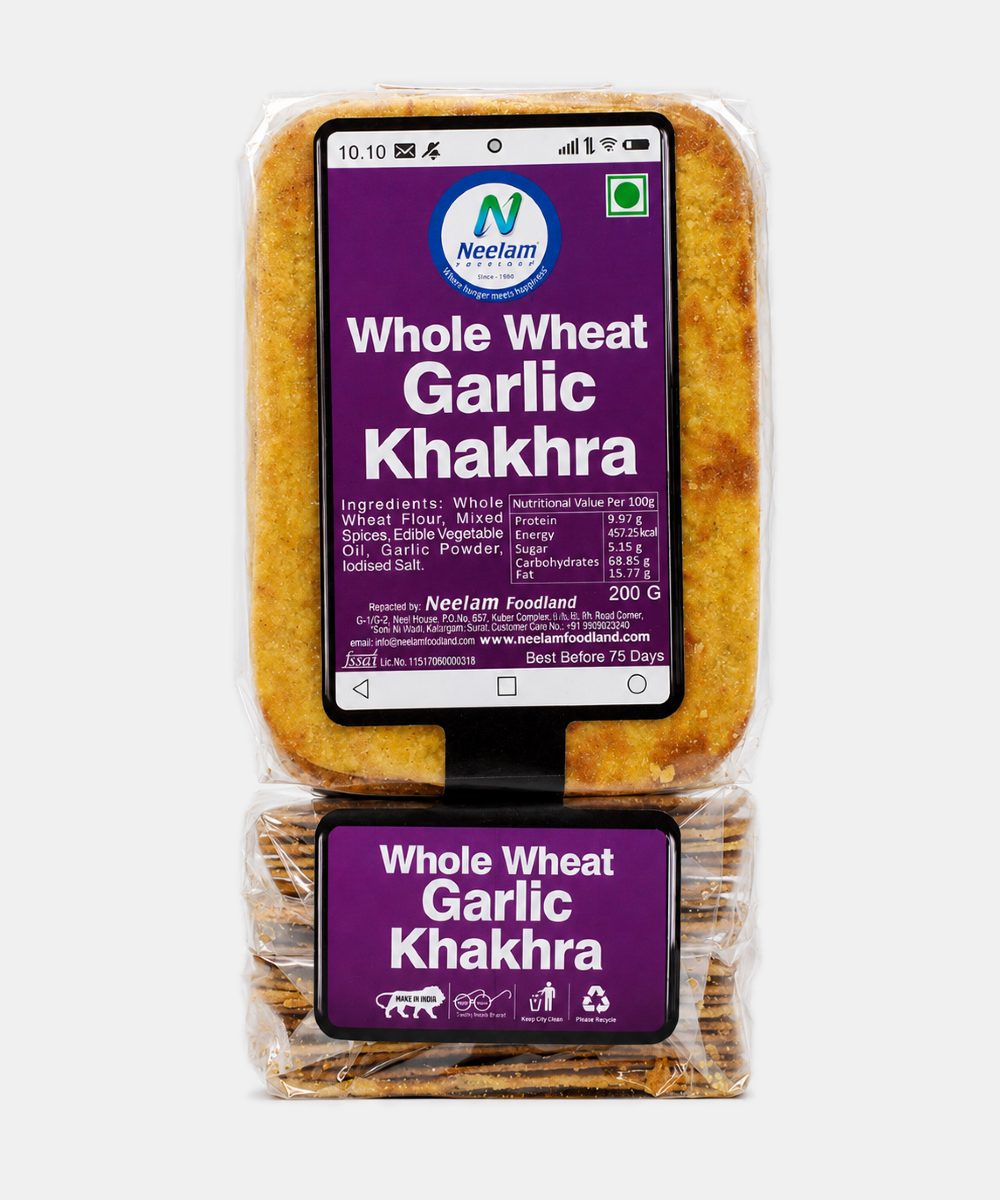 Whole Wheat Garlic Mobile Khakhra 200 Gm