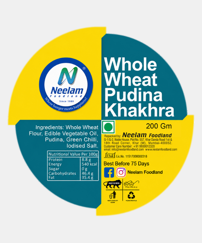 Whole Wheat Pudina Khakhra Mini 200 Gm