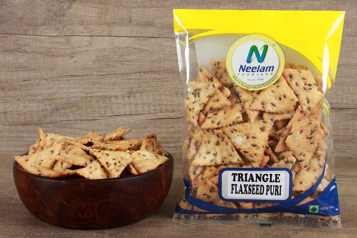 ROASTED TRIANGLE FLAXSEED PURI 200 GM