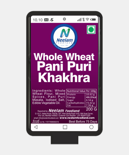 Whole Wheat Pani Puri Khakhra Mobile 200 Gm