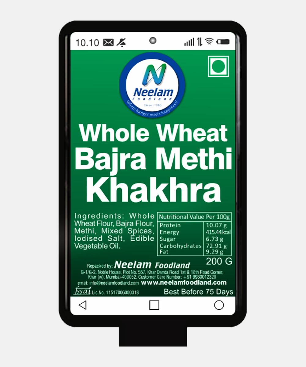 Whole Wheat Bajra Methi Khakhra Mobile 200 Gm