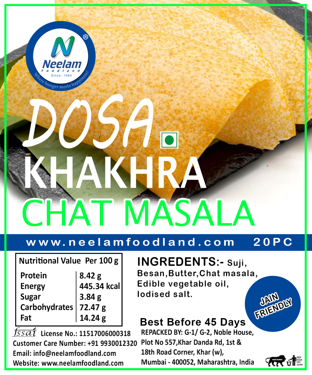 Dosa Khakhra Chat Masala 20 Pieces
