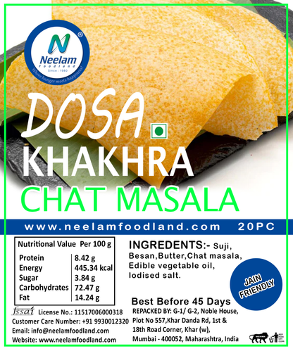 Dosa Khakhra Chat Masala 20 Pieces