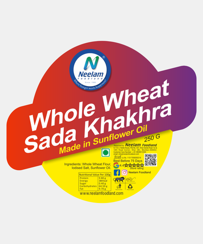 Whole Wheat Sada Khakhra 250 Gm