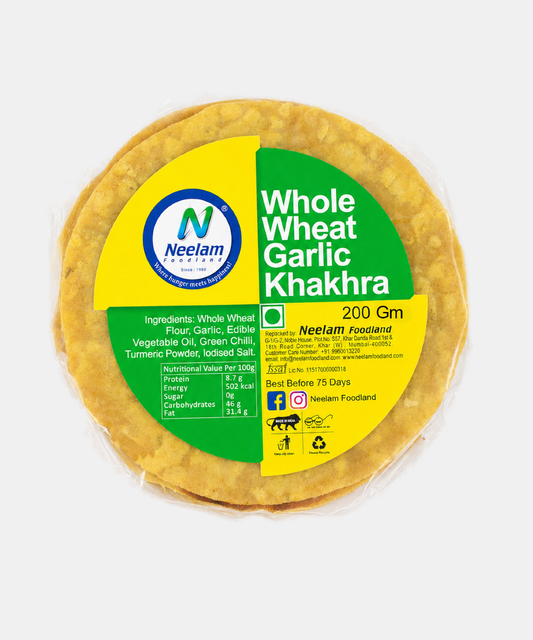 Whole Wheat Garlic Khakhra Mini 200 Gm