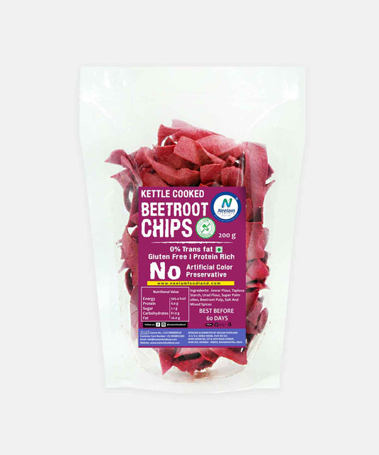 Gluten Free Kettle Cooked Beetroot Chips 200 Gm