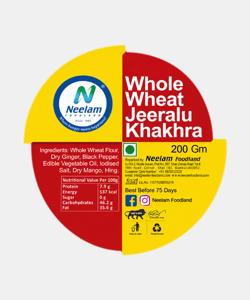 Whole Wheat Jeeralu Khakhra Mini 200 Gm