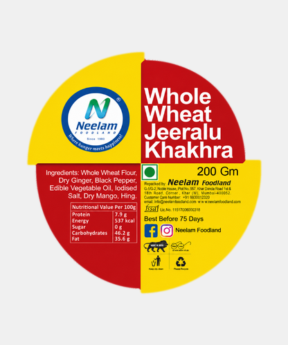 Whole Wheat Jeeralu Khakhra Mini 200 Gm
