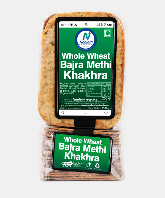 Whole Wheat Bajra Methi Khakhra Mobile 200 Gm