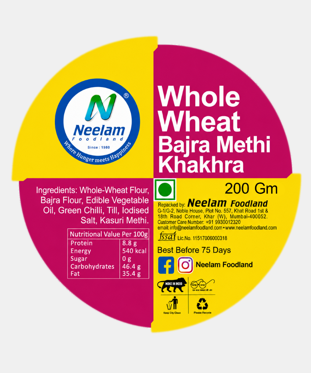 Whole Wheat Bajra Methi Khakhra Mini 200 Gm