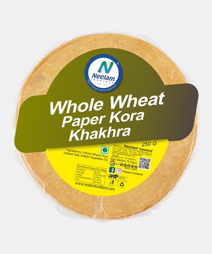 Whole Wheat Paper Kora Khakhra 250 Gm