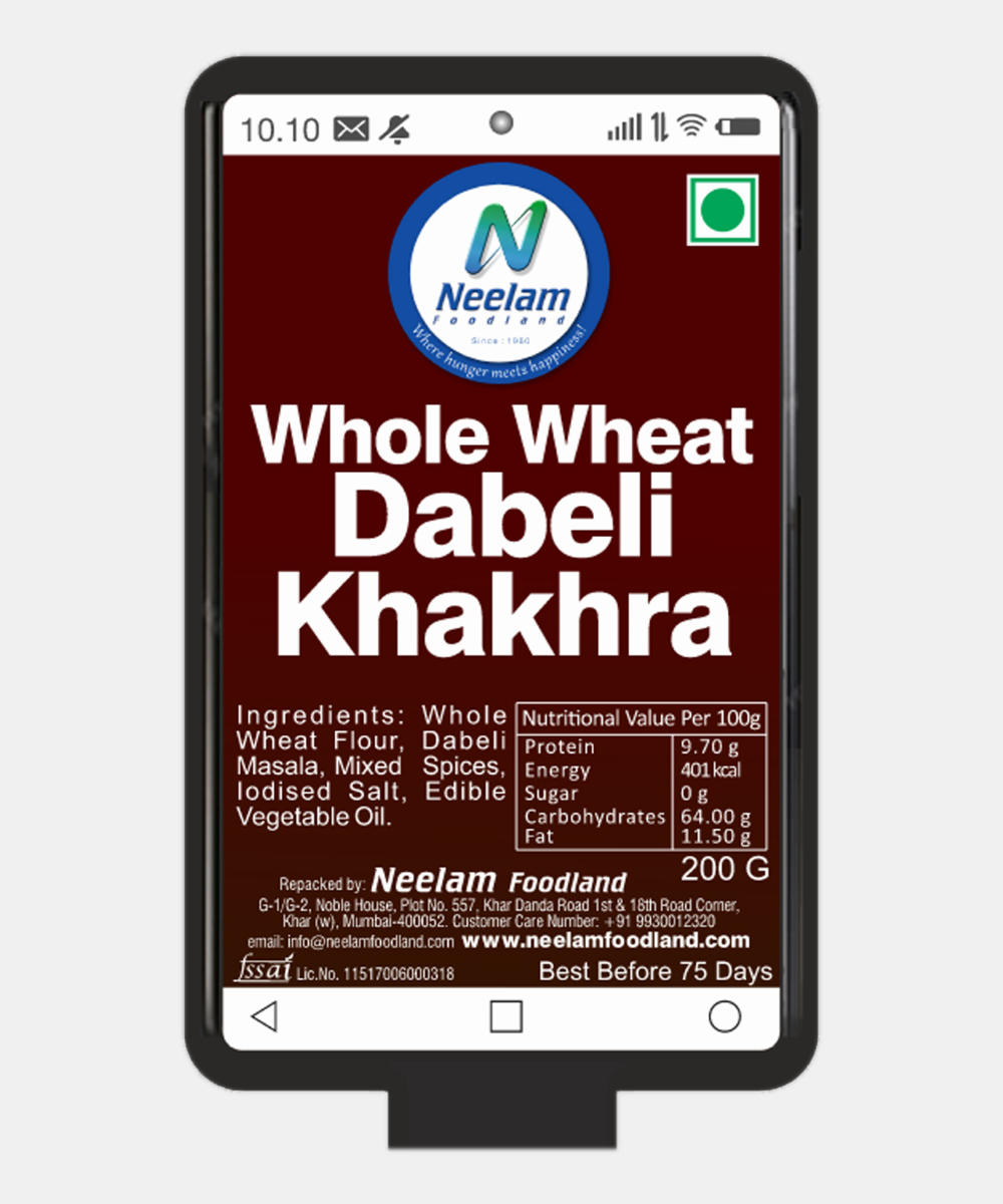 Whole Wheat Dabeli Khakhra Mobile 200 Gm