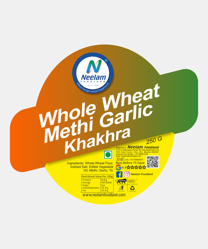 Whole Wheat Methi Garlic Khakhra 250 Gm