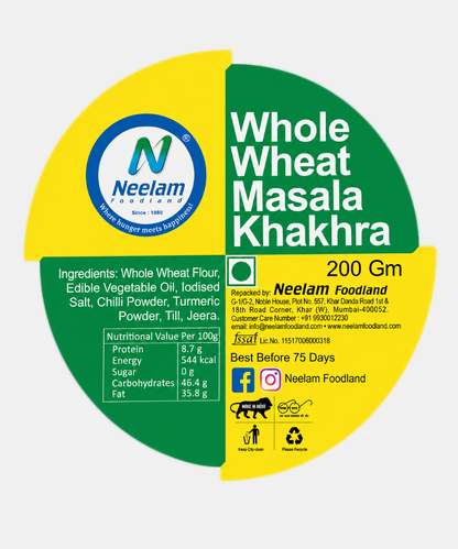 Whole Wheat Masala Khakhra Mini 200 Gm