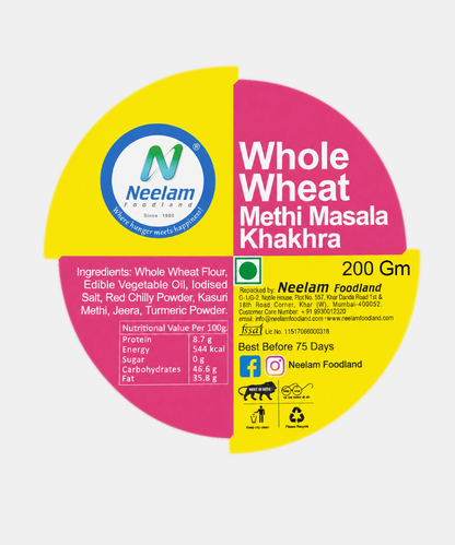 Whole Wheat Methi Masala Khakhra Mini 200 Gm