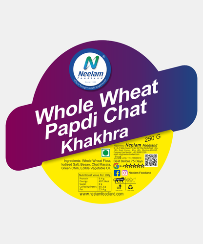 Whole Wheat Papdi Chat Khakhra 250 Gm