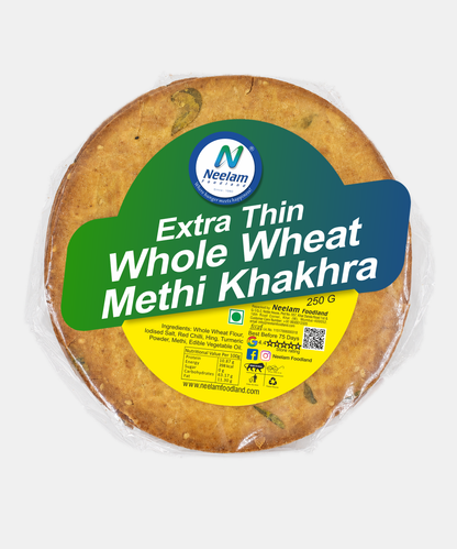 Extra Thin Whole Wheat Methi Khakhra 250 Gm