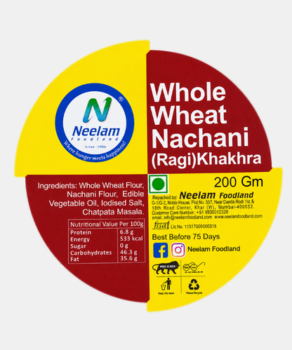 Whole Wheat Nachani (ragi) Khakhra Mini 200 Gm
