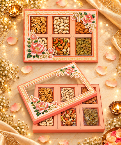 6 P Floral Peach Box 625 Gm
