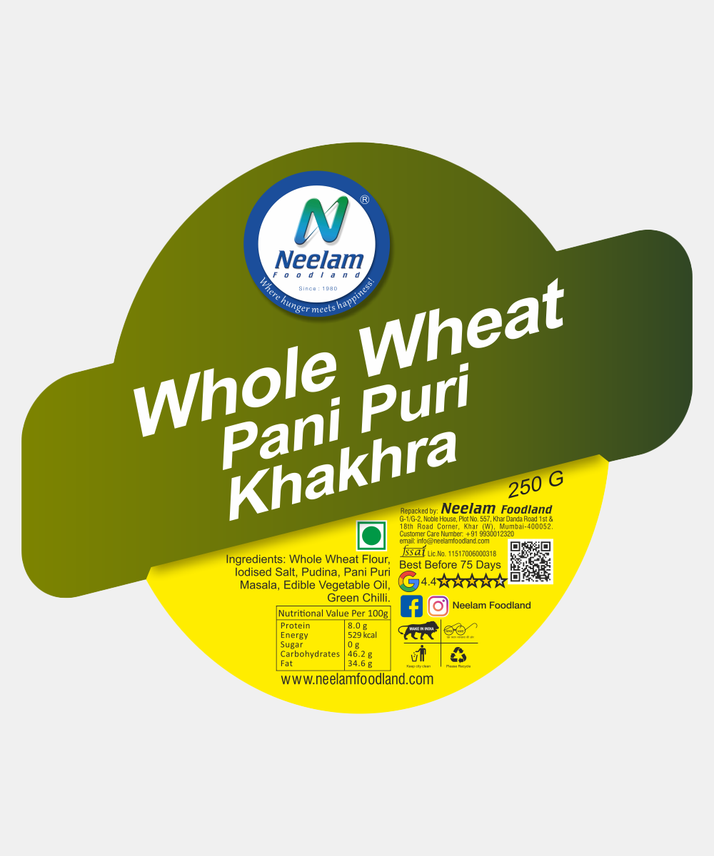 Whole Wheat Pani Puri Khakhra 250 Gm