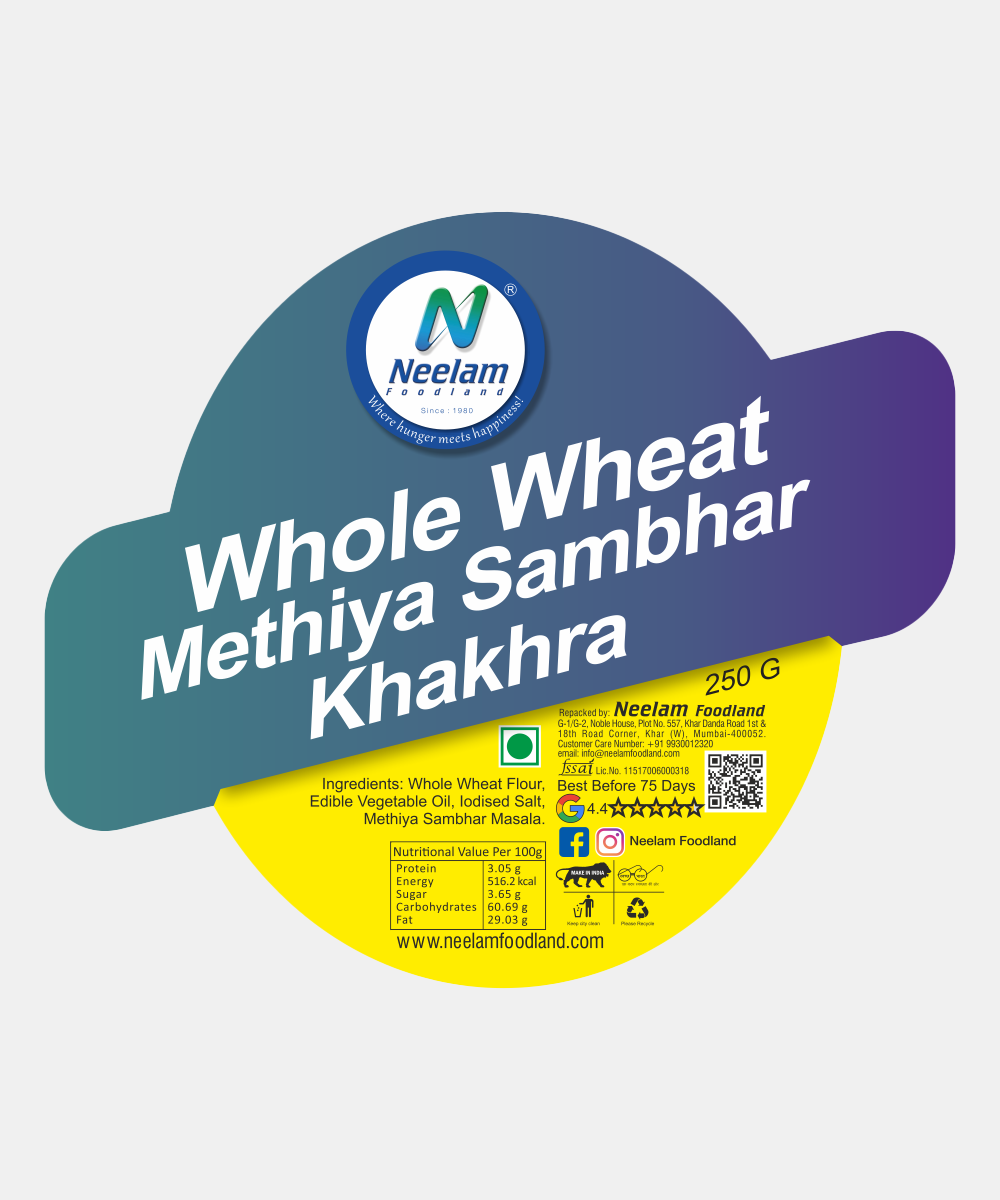 Whole Wheat Methiya Sambhar Khakhra 250 Gm