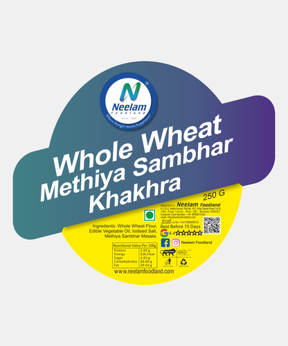 Whole Wheat Methiya Sambhar Khakhra 250 Gm