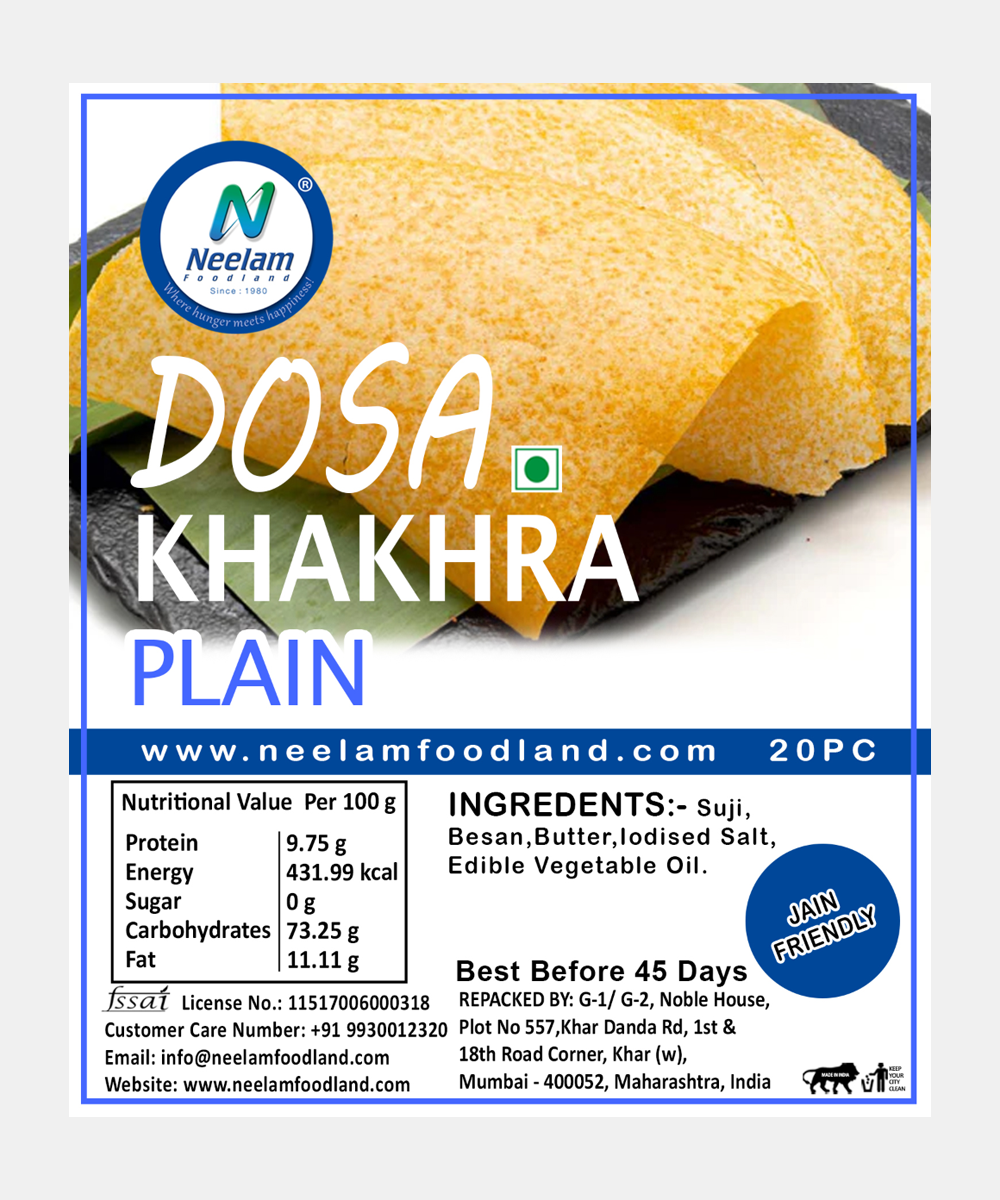 Dosa Khakhra Plain 20 Pieces