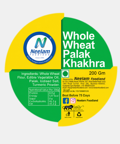 Whole Wheat Palak Khakhra Mini 200 Gm