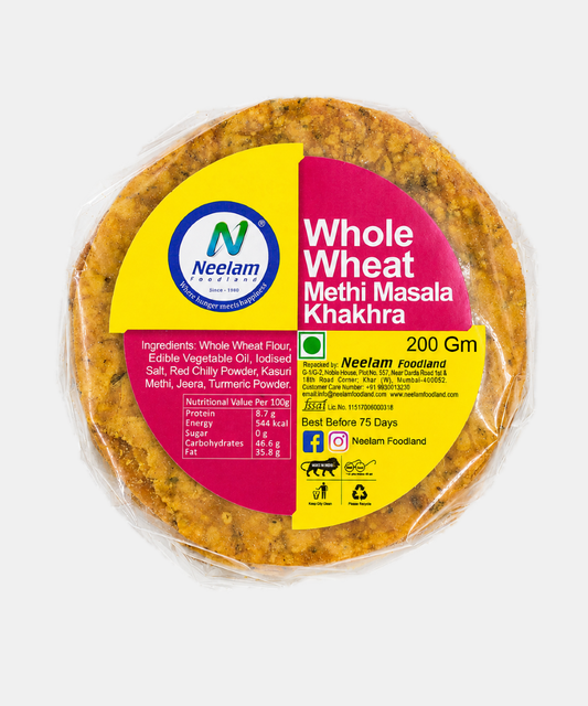 Whole Wheat Methi Masala Khakhra Mini 200 Gm
