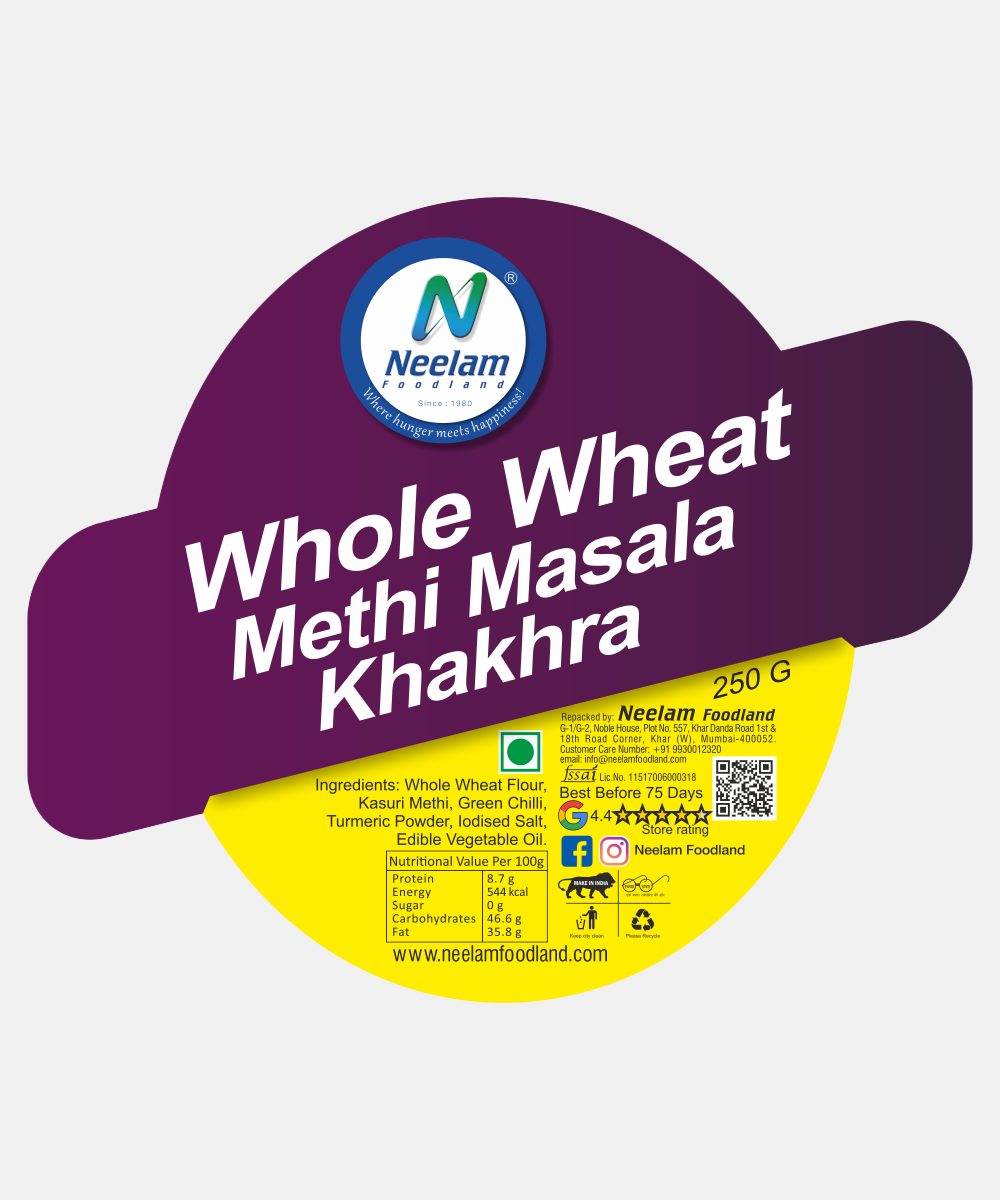 Whole Wheat Methi Masala Khakhra 250 Gm