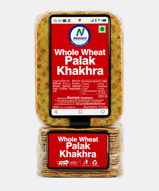Whole Wheat Palak Khakhra Mobile 200 Gm