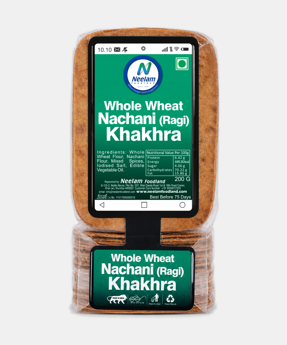 Whole Wheat Nachani (ragi) Khakhra Mobile 200 Gm