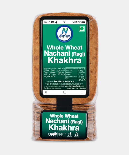 Whole Wheat Nachani (ragi) Khakhra Mobile 200 Gm