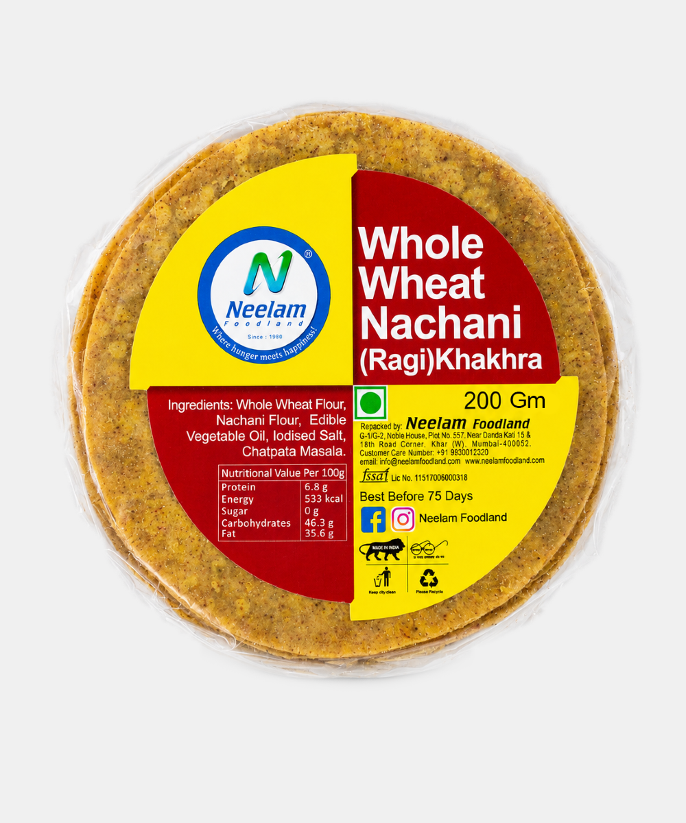 Whole Wheat Nachani (ragi) Khakhra Mini 200 Gm