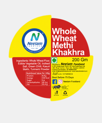 Whole Wheat Methi Khakhra Mini 200 Gm