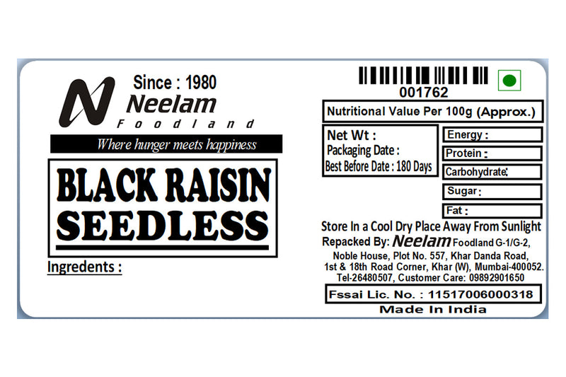 BLACK RAISIN SEEDLESS 250 GM