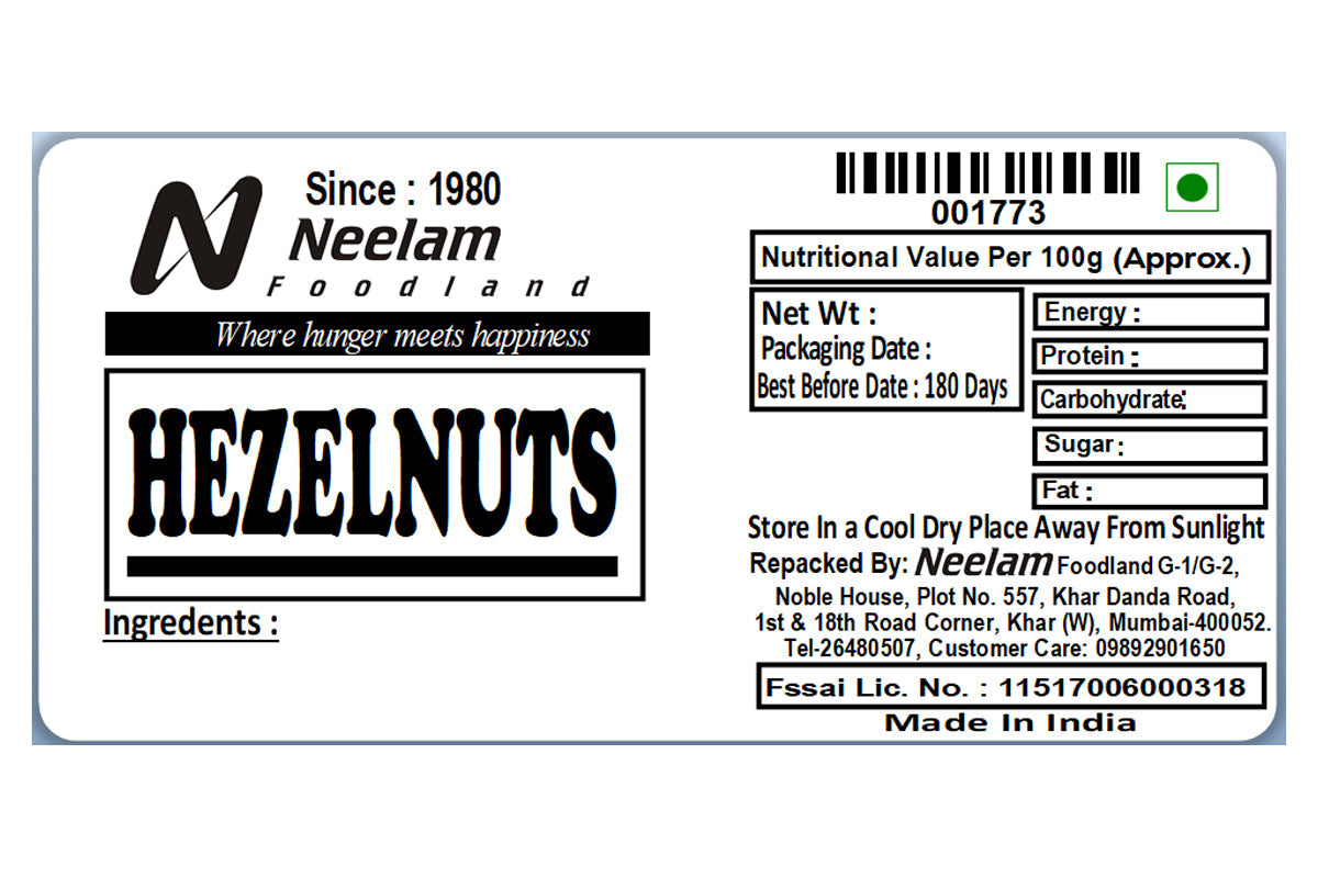 HAZELNUTS 100 GM