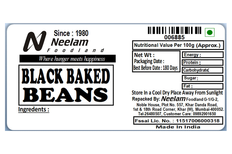 BLACK TURTLE BEANS/BLACK BEANS 500 GM